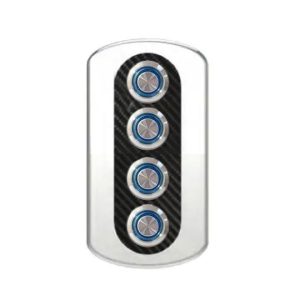 4'lü Krom Switch Panel Sigortalı 52x130 mm
