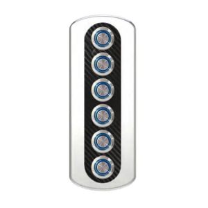 6'lı Krom Switch Panel Sigortalı 52x182 mm