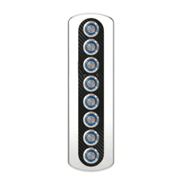 8'li Krom Switch Panel Sigortalı 52x234 mm
