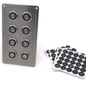 8'li Krom Switch Panel Sigortalı Mavi Korna Butonlu