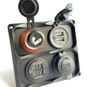Bfy Switch Panel 4'lü Usb + Voltmetre + Ampermetre+ S.Çakmaklık + Çakmaklık