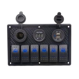 Bfy Switch Panel 6'lı +Usb+Plastik Çakmaklık+ Voltmetre