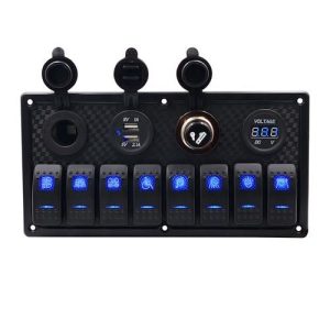 Bfy Switch Panel 8'li +Usb+Plastik Çakmaklık+ Çakmak+ Voltmetre