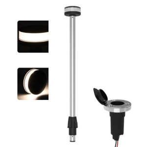 Krom Led Bayrak Direği Soketli 12V 60 cm