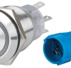 Krom Led Buton ON-OFF Beyaz 12-24V