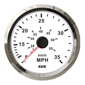 KUS Sürat Göstergesi 35 MPH Beyaz 12/24V 85mm