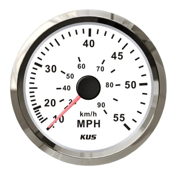 KUS Sürat Göstergesi 55 MPH Beyaz 12/24V 85mm
