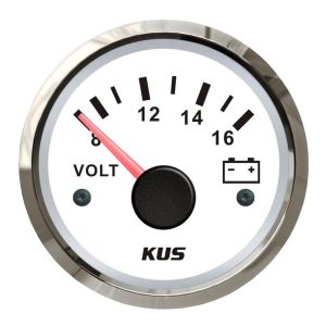 KUS Voltmetre Göstergesi Beyaz 12V 52mm