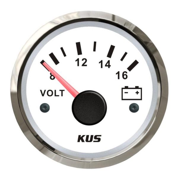 KUS Voltmetre Göstergesi Beyaz 12V 52mm