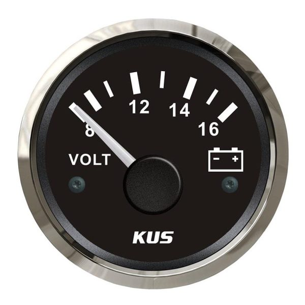 KUS Voltmetre Göstergesi Siyah 12V 52mm