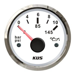 KUS Yağ Göstergesi 10 Bar Beyaz 12/24V 52mm