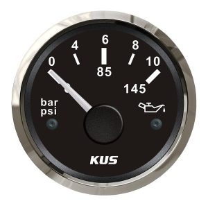 KUS Yağ Göstergesi 10 Bar Siyah 12/24V 52mm