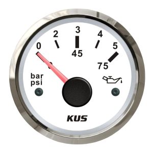 KUS Yağ Göstergesi 5 Bar Beyaz 12/24V 52mm