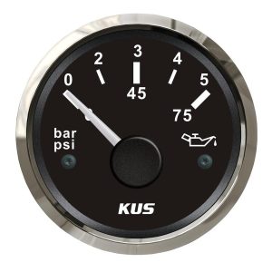 KUS Yağ Göstergesi 5 Bar Siyah 12/24V 52mm