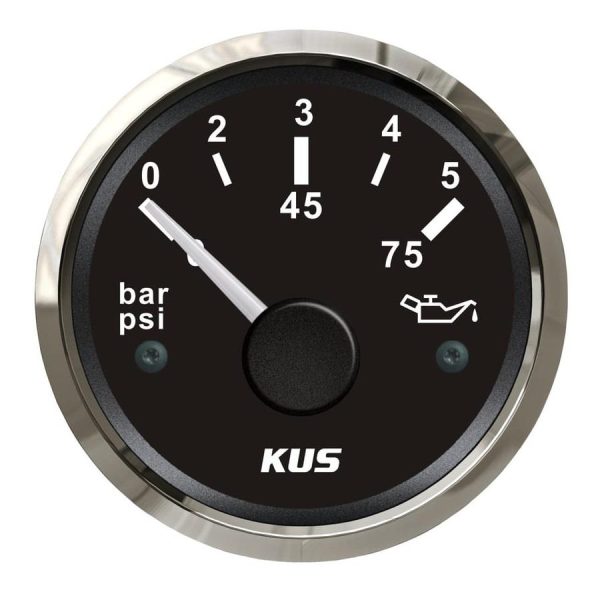 KUS Yağ Göstergesi 5 Bar Siyah 12/24V 52mm