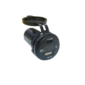 USB+ Type C + Voltmetre Göstergesi 12-24V